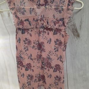 Floral Pink Sleeveless Dress